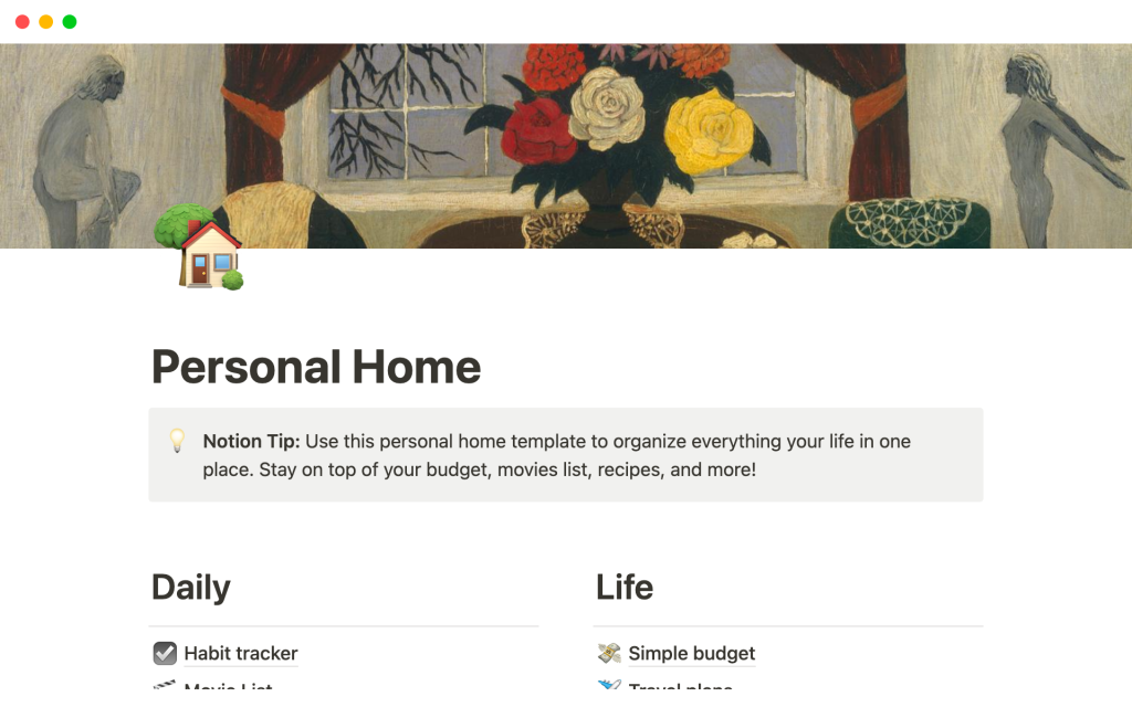 Picture of: Best Personal Home Templates from Notion