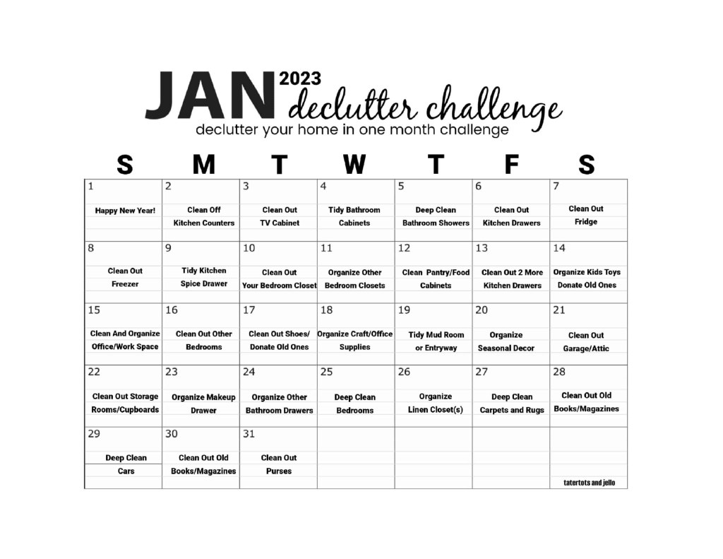 January Declutter Challenge Organize Space At A Time 