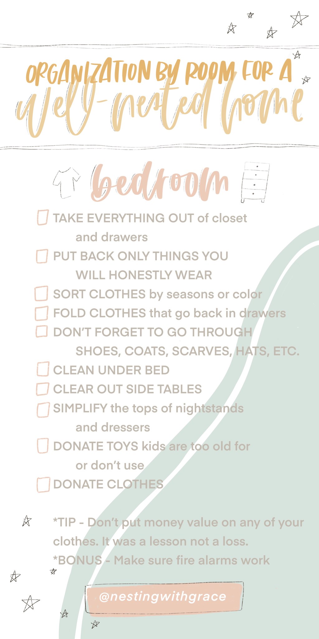 Picture of: Let’s Organize- Organizing Checklist By Room – Nesting With Grace